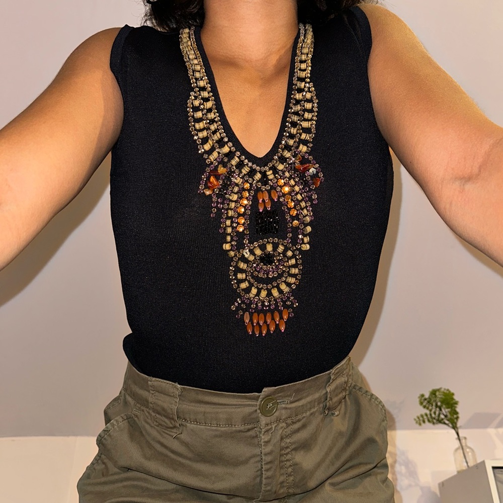JOSEPH A beaded embroidered top